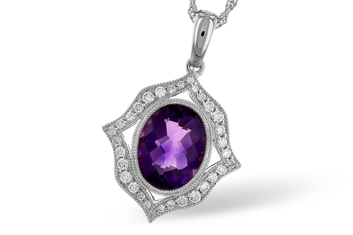 A328-97433: NECKLACE 1.52 AMETHYST 1.70 TGW (9x7 MM AMY)