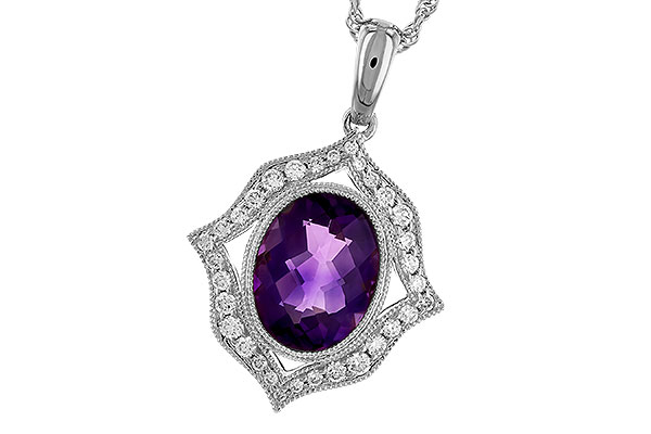 A328-97433: NECKLACE 1.52 AMETHYST 1.70 TGW (9x7 MM AMY)