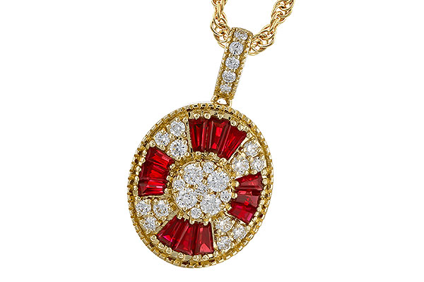 A329-88360: NECKLACE .54 TW RUBY .78 TGW