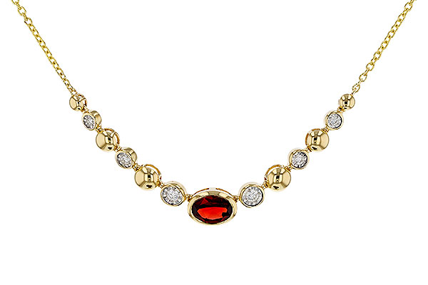 A329-89215: NECKLACE .88 GARNET 1.00 TGW (17")