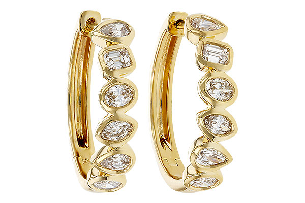 A330-72824: EARRINGS 1.10 TW FANCY CUT DIAS
