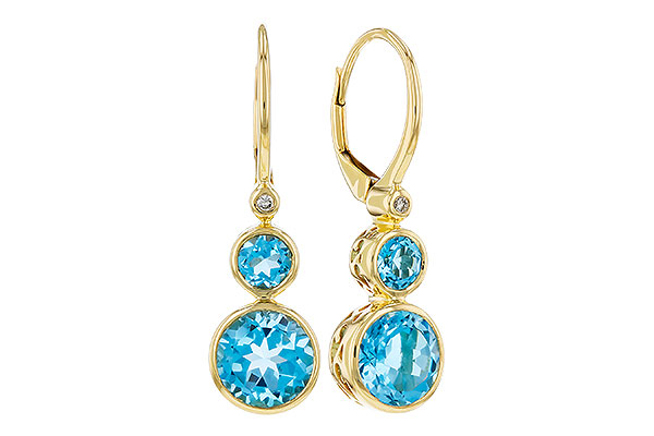 A330-72851: EARR 3.25 TW BLUE TOPAZ 3.27 TGW (4MM/7MM BT)