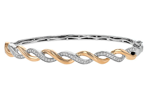 B244-41915: BANGLE BRACELET .42 TW (ROSE & WG)