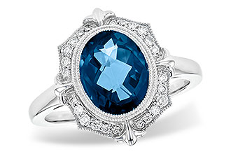 B245-34651: LDS RG 3.00 LONDON BLUE TOPAZ 3.16 TGW