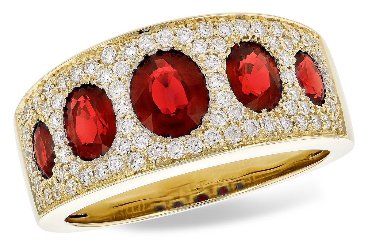 B328-03751: LDS WED RG 1.60 TW RUBY 2.00 TGW