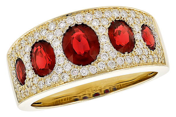 B328-03751: LDS WED RG 1.60 TW RUBY 2.00 TGW