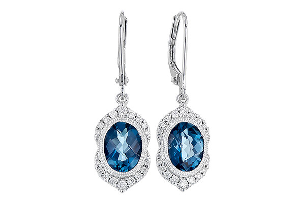 B328-08342: EARR 2.45 LONDON BLUE TOPAZ 2.64 TGW