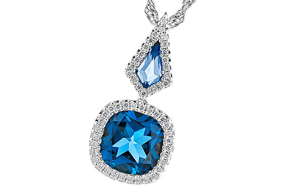 B328-94651: NECK 2.24 TW LONDON BLUE TOPAZ 2.40 TGW