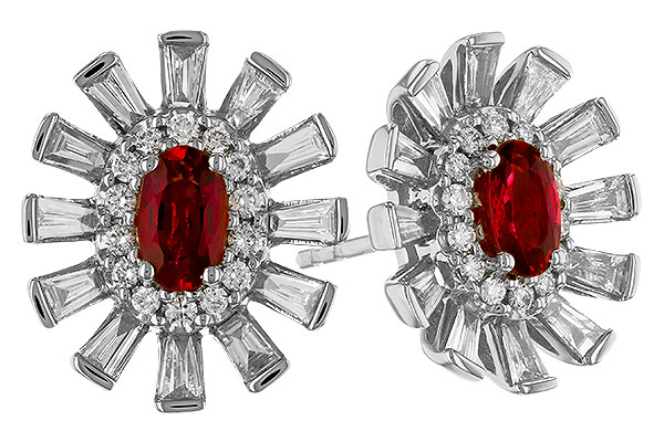 B328-98297: EARR .58 TW RUBY 1.30 TGW (5x3MM RUBY)