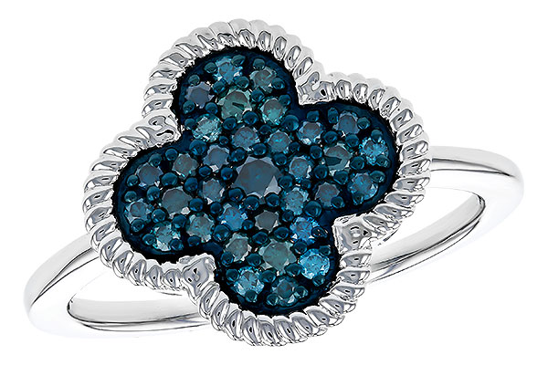 B329-86533: LDS DIA RG .33 TW BLUE DIAMONDS