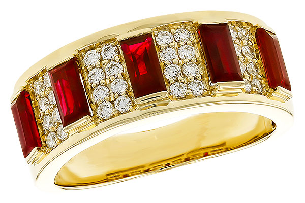 B329-86542: LDS WED RG 1.40 TW RUBY 1.69 TGW