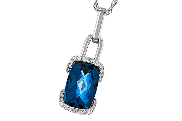 B329-90124: NECK 3.75 LONDON BLUE TOPAZ 3.90 TGW (12x8MM LBT)