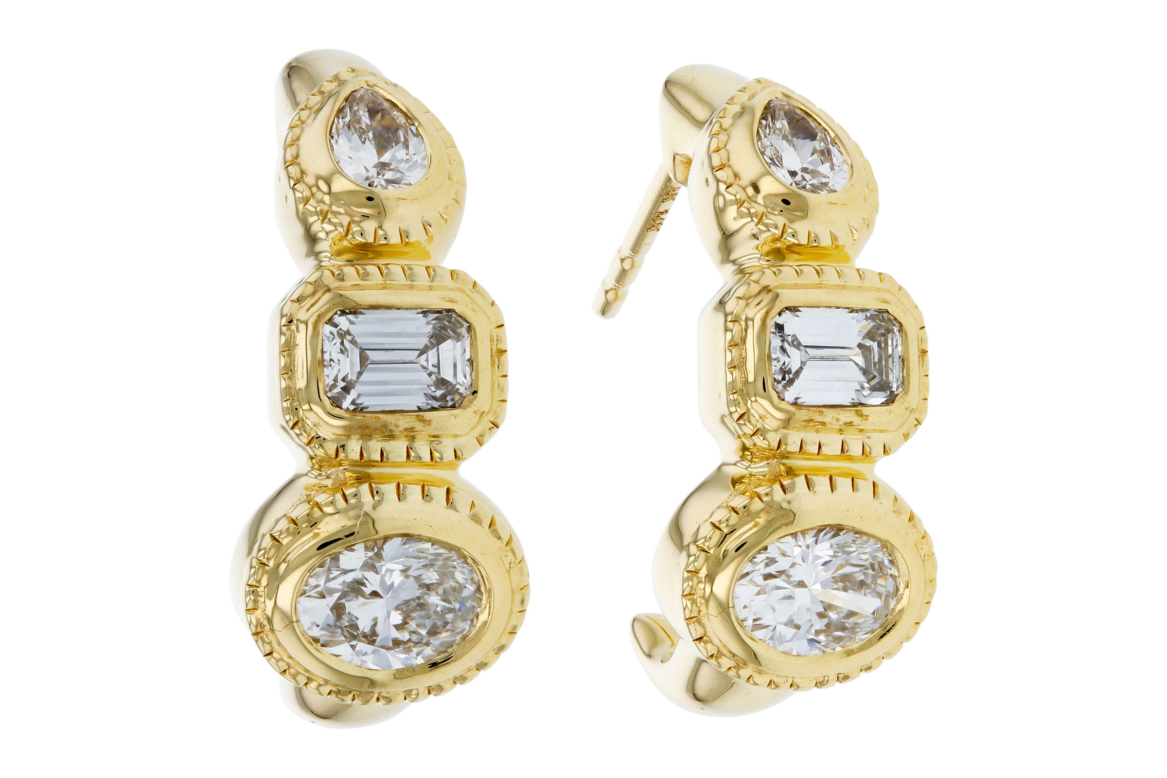 B330-74724: EARRINGS .68 TW FANCY CUT DIAMONDS