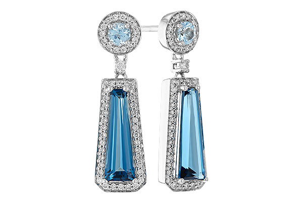 C328-94697: EARR 2.28 TW BLUE TOPAZ 2.54 TGW