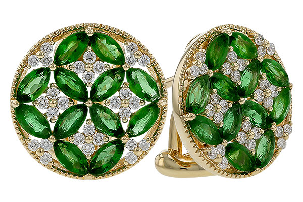 C329-84651: EARRINGS 1.66 TW EMERALD 1.96 TGW