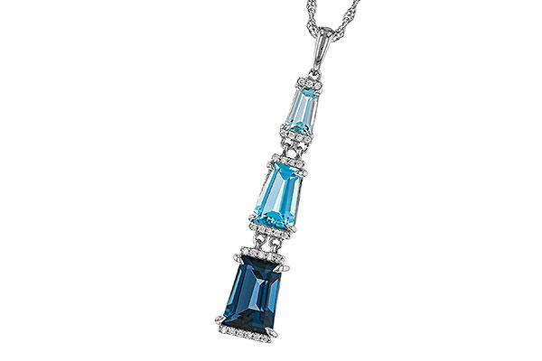 C329-85578: NECKLACE 2.60 TW BLUE TOPAZ 2.65 TGW
