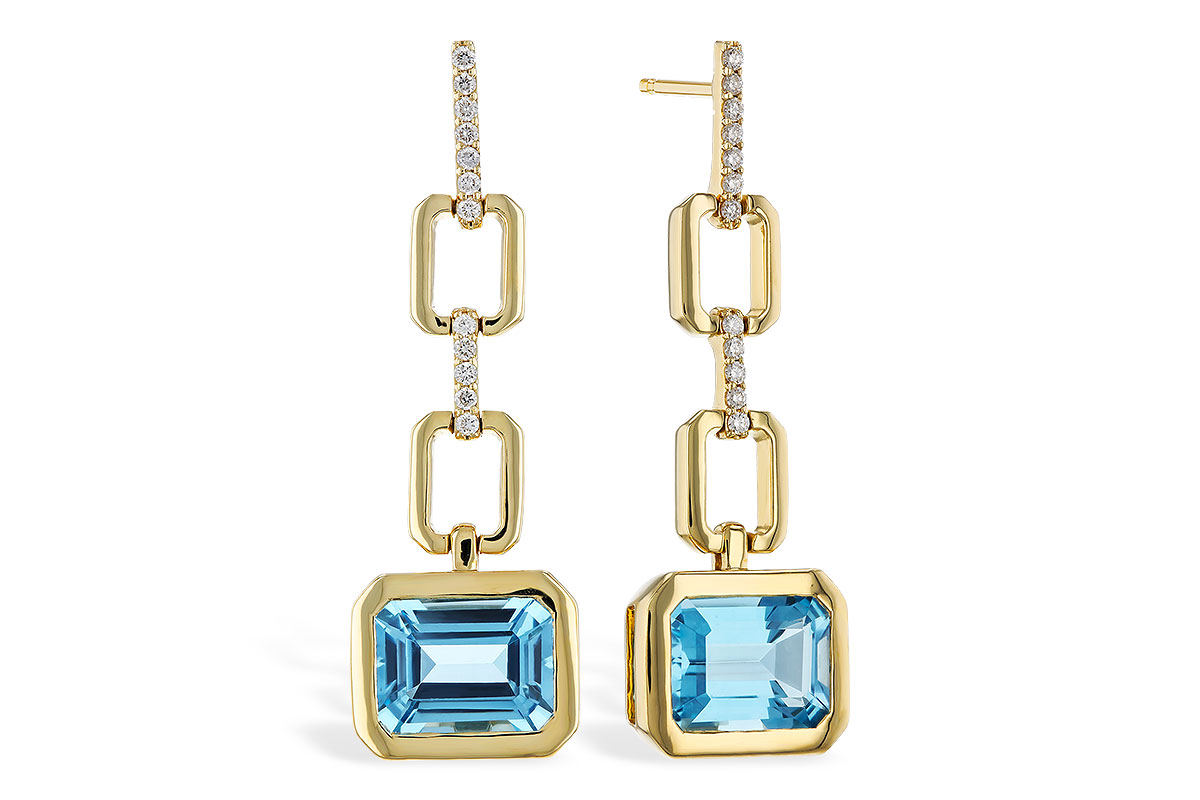 C329-86469: EARRINGS 3.20 BLUE TOPAZ 3.32 TGW (8x6MM BT)
