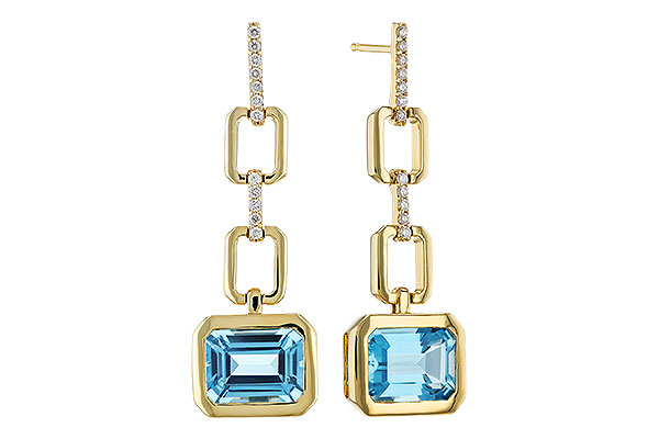 C329-86469: EARRINGS 3.20 BLUE TOPAZ 3.32 TGW (8x6MM BT)