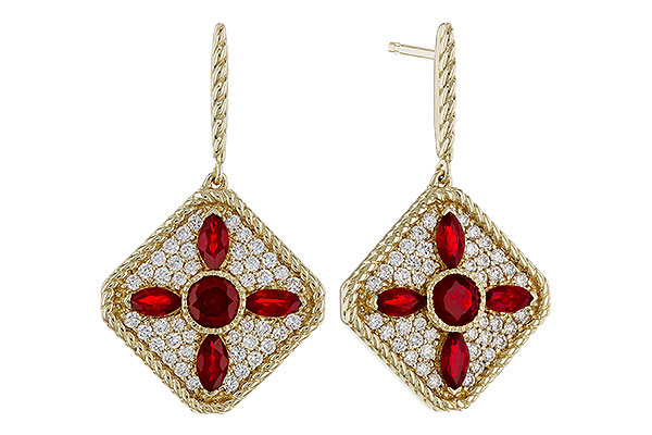 C329-86478: EARRINGS .99 TW RUBY 1.42 TGW