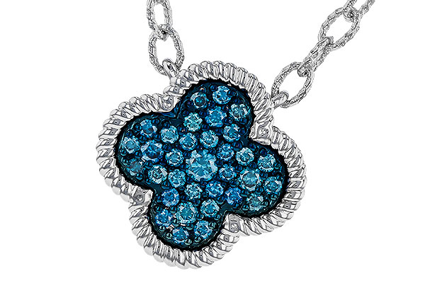C329-86524: NECKLACE .33 TW BLUE DIAMONDS