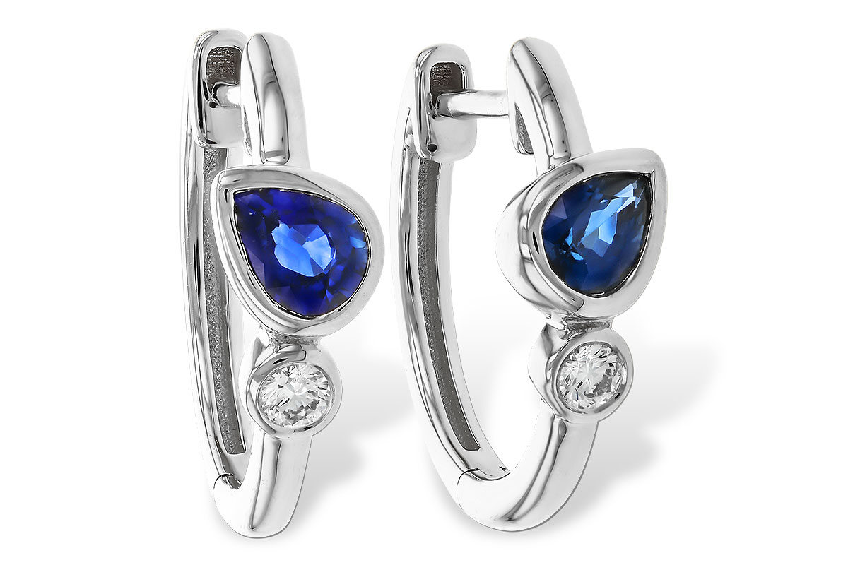 C329-86542: EARRINGS .51 SAPPHIRE .57 TGW