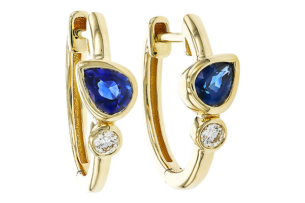 C329-86542: EARRINGS .51 SAPPHIRE .57 TGW