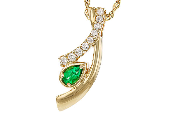 C329-87378: NECKLACE .17 EMERALD .34 TGW (5x3 EMER)