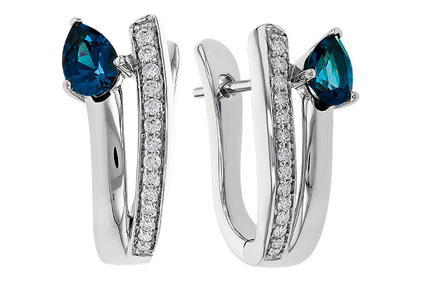 C329-88342: EARR .88 LONDON BLUE TOPAZ 1.08 TGW (6x4MM LBT)