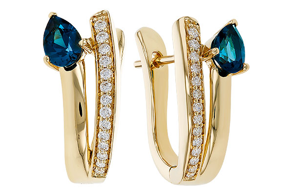 C329-88342: EARR .88 LONDON BLUE TOPAZ 1.08 TGW (6x4MM LBT)
