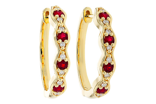 C329-90106: EARRINGS .28 TW RUBY .34 TGW