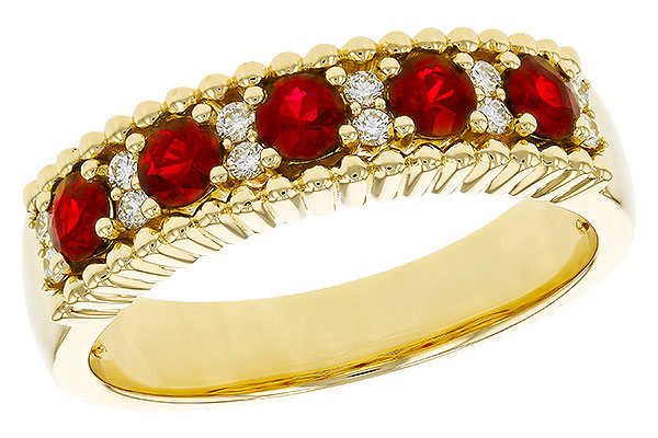 C329-90160: LDS WED RG .60 TW RUBY .72 TGW