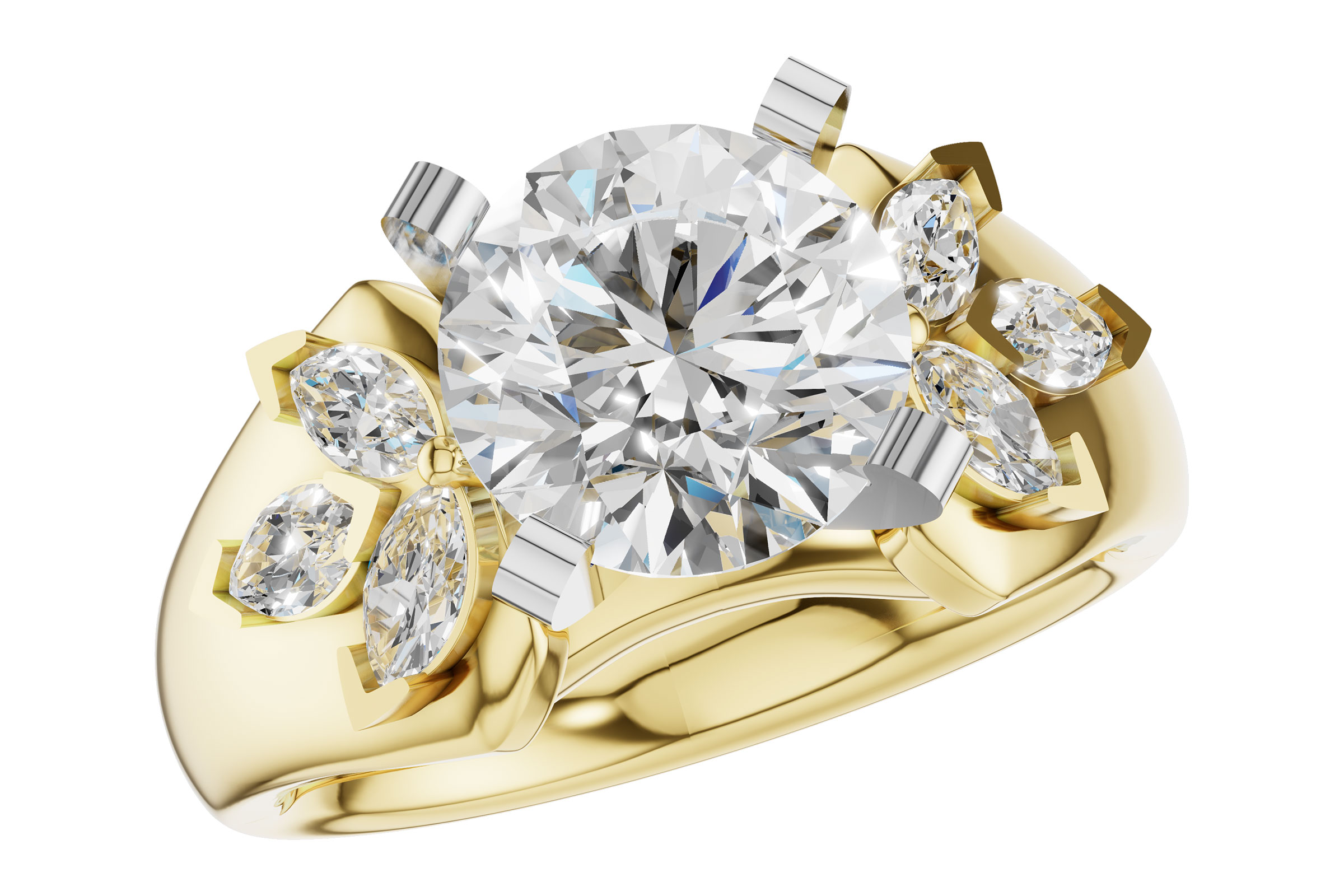 C330-73751: LDS SEMI DIA RG .38 TW MARQUISE DIAS