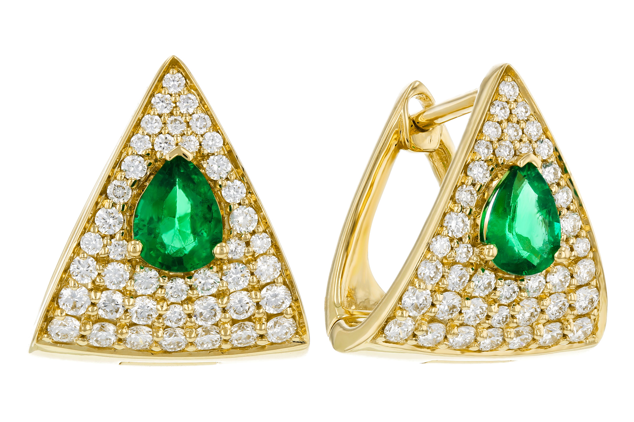 C330-74724: EARRINGS .45 TW EMERALD 1.00 TGW (5x4MM EM)
