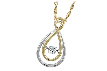 D243-53733: NECKLACE .14 BR (YG TRIM)