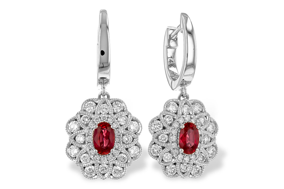 D328-98306: EARR .56 TW RUBY 1.30 TGW (5x3MM RUBY)