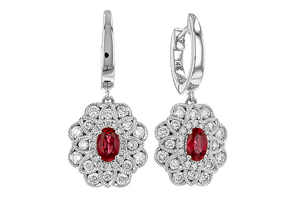 D328-98306: EARR .56 TW RUBY 1.30 TGW (5x3MM RUBY)