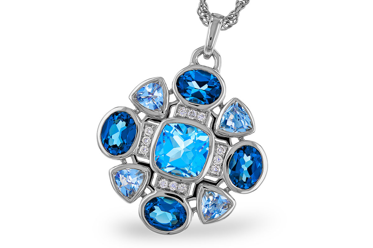 D329-84642: NECKLACE 3.19 TW BLUE TOPAZ 3.25 TGW