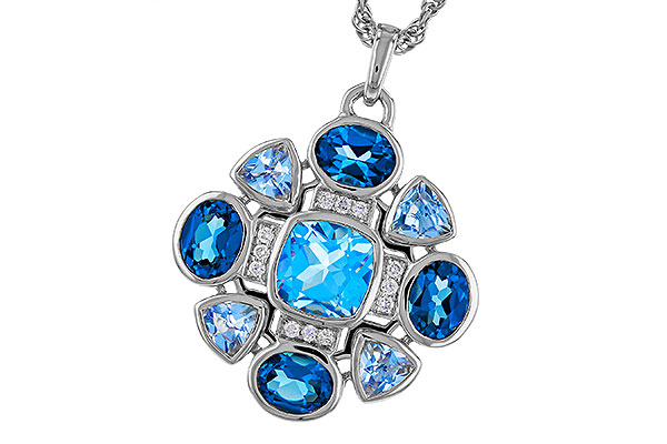 D329-84642: NECKLACE 3.19 TW BLUE TOPAZ 3.25 TGW