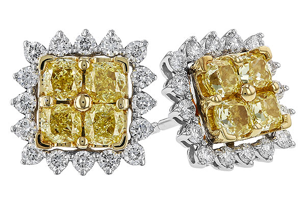 D329-85587: EARR 1.04 FANCY YELLOW DIAMONDS 1.44 TW