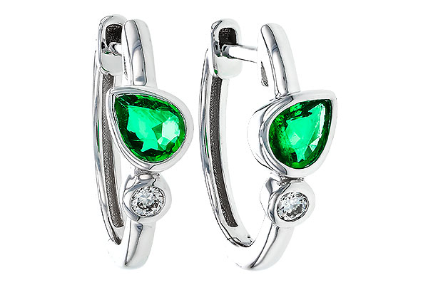 D329-86542: EARRINGS .38 TW EMERALD .44 TGW