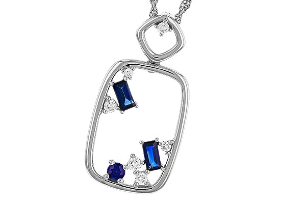 D329-87406: NECKLACE .35 TW SAPPHIRE .46 TGW