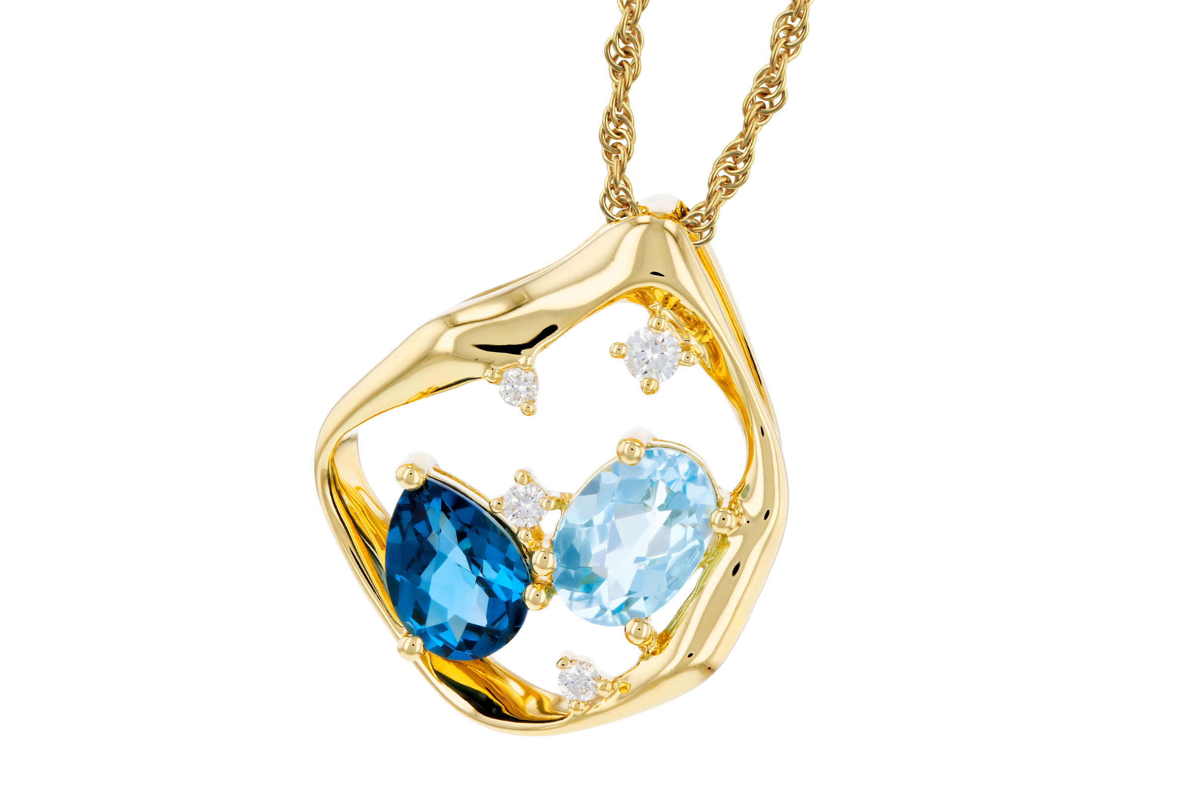 D330-75560: NECKLACE 1.60 TW BLUE TOPAZ 1.67 TGW (7x5MM BT)