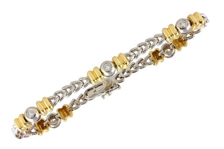 E055-28324: BRACELET WG LINKS & YG BARS .45 TW