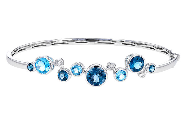 E328-91033: BANGLE 3.95 TW BLUE TOPAZ 4.06 TGW