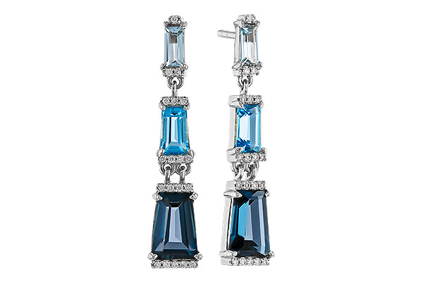E329-85578: EARRINGS 2.55 BLUE TOPAZ 2.62 TGW
