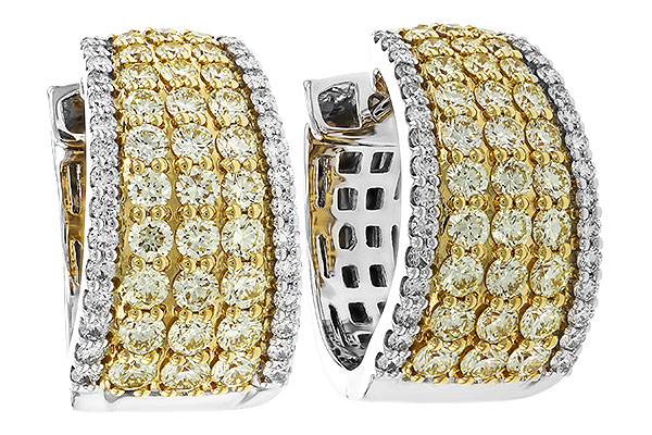 E329-86533: EARRINGS 1.52 YELLOW DIAS 1.96 TW