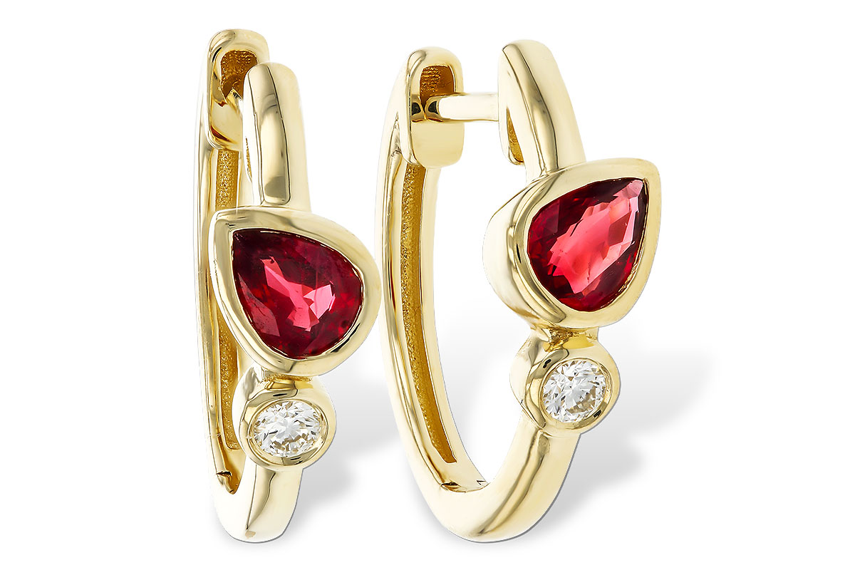 E329-86542: EARRINGS .48 RUBY .54 TGW
