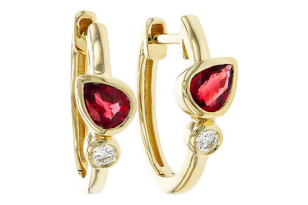 E329-86542: EARRINGS .48 RUBY .54 TGW