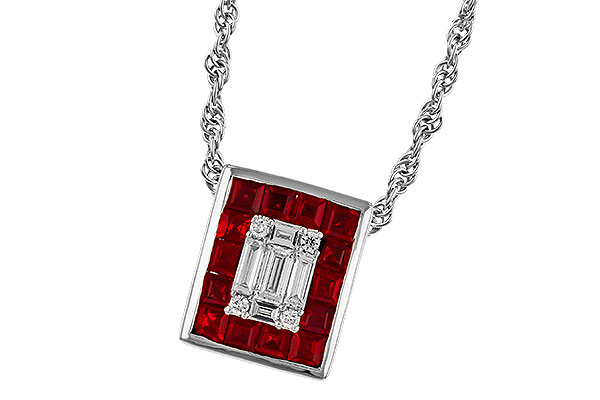 E329-89233: NECKLACE .82 RUBY TW 1.00 TGW