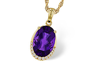 E329-90096: NECKLACE 2.70 AMETHYST 2.76 TGW (12x8MM OV)
